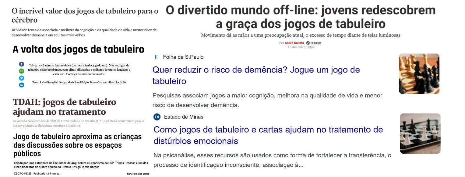 Notícias sobre benefícios dos jogos de tabuleiro